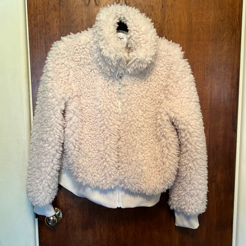 Kendall & Kylie off white Sherpa Bomber jacket